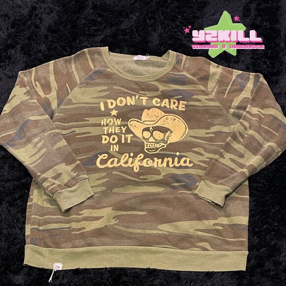 Big D Speed Shop Camo Don't Care Sweatshirt - Picture 1 of 6